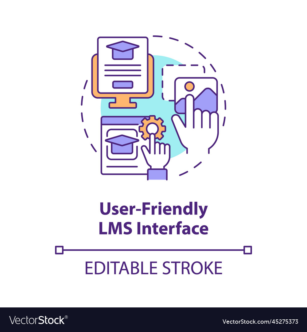 User-friendly lms interface concept icon Vector Image