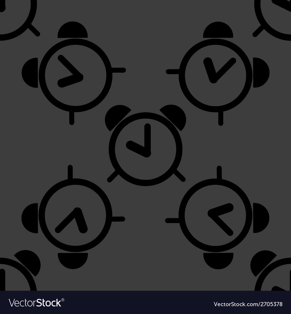 Wecker Web-Icon flaches Design nahtloses Muster