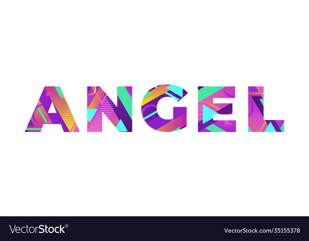 angel-concept-retro-colorful-word-art-royalty-free-vector