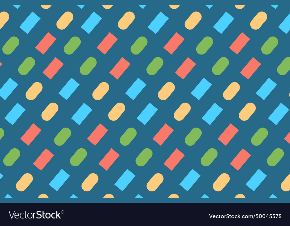 Blue colorful object pattern vector image Blue colorful object pattern