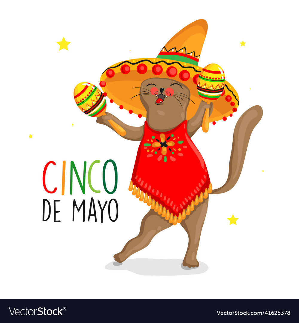 Cinco de mayo logo design with lettering Vector Image