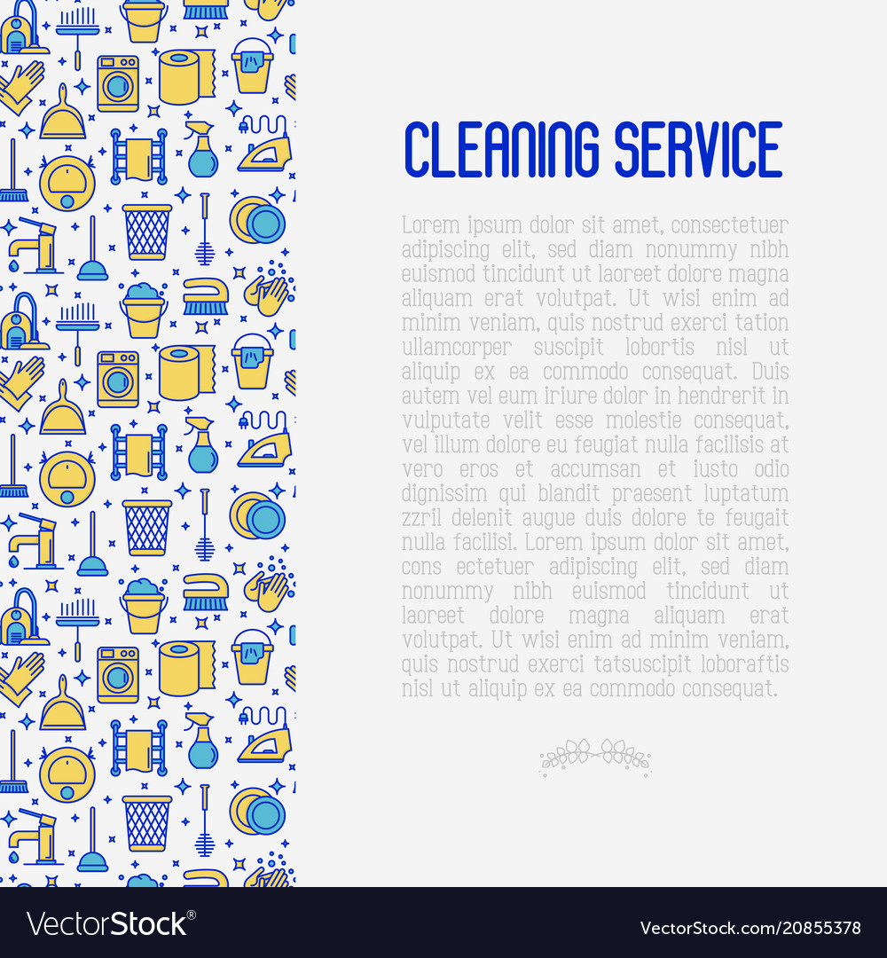 Cleaning service concept with thin line icons