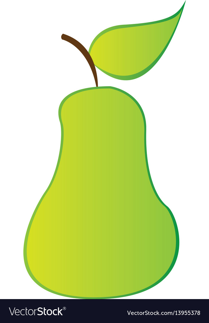 Colorful silhouette green pear fruit food Vector Image