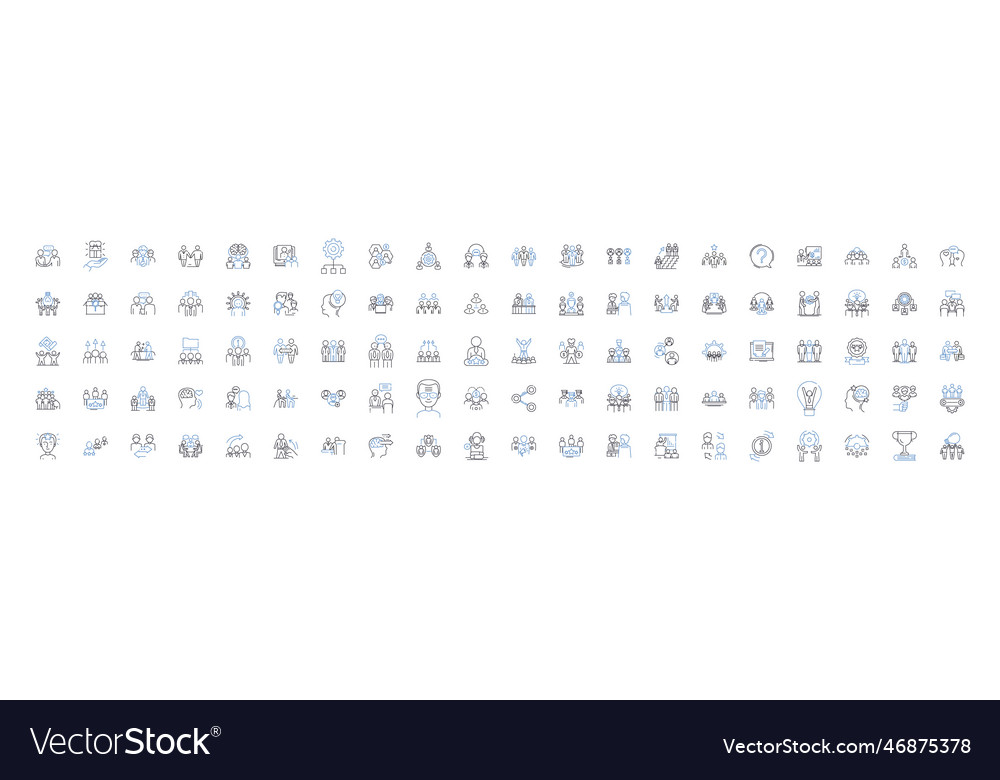 Corporate governance line icons collection