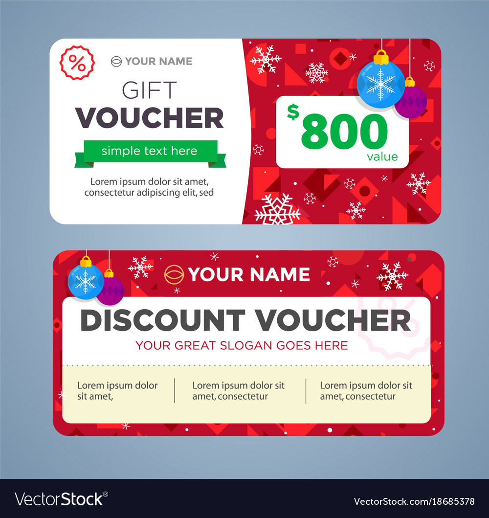 Discount voucher template with colorful pattern