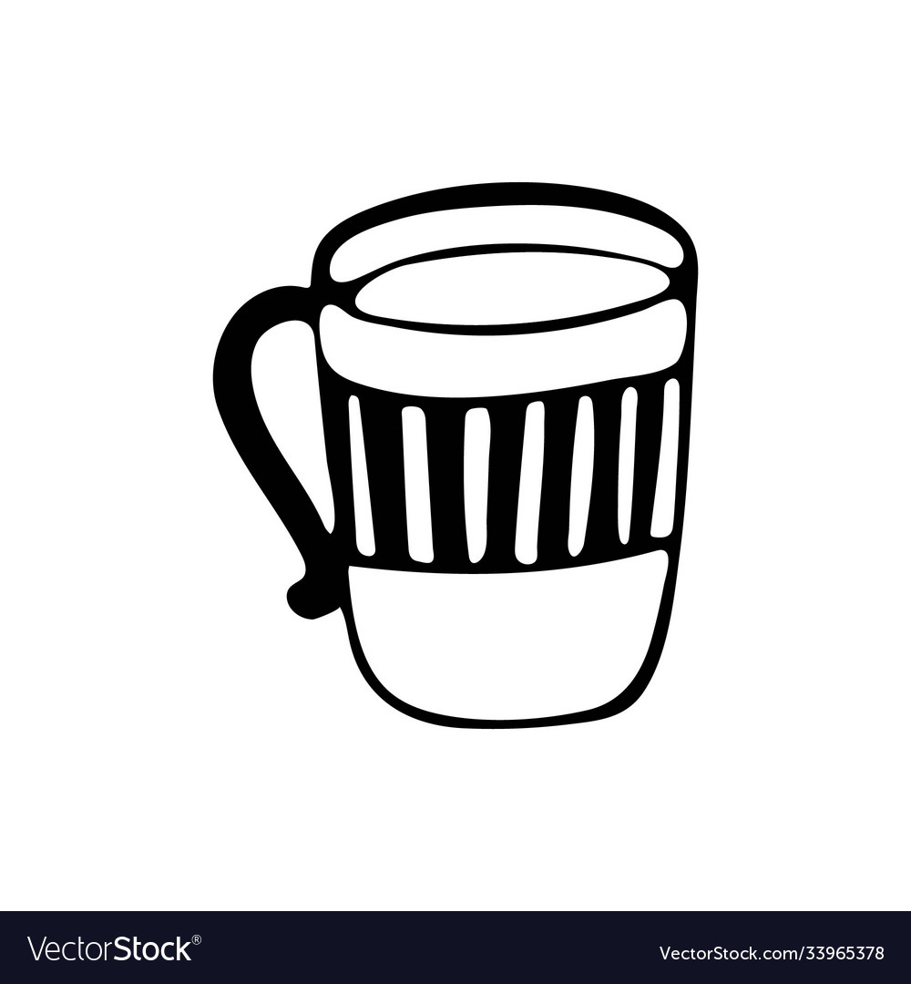 Doodle coffee cup hand-drawn picture Royalty Free Vector