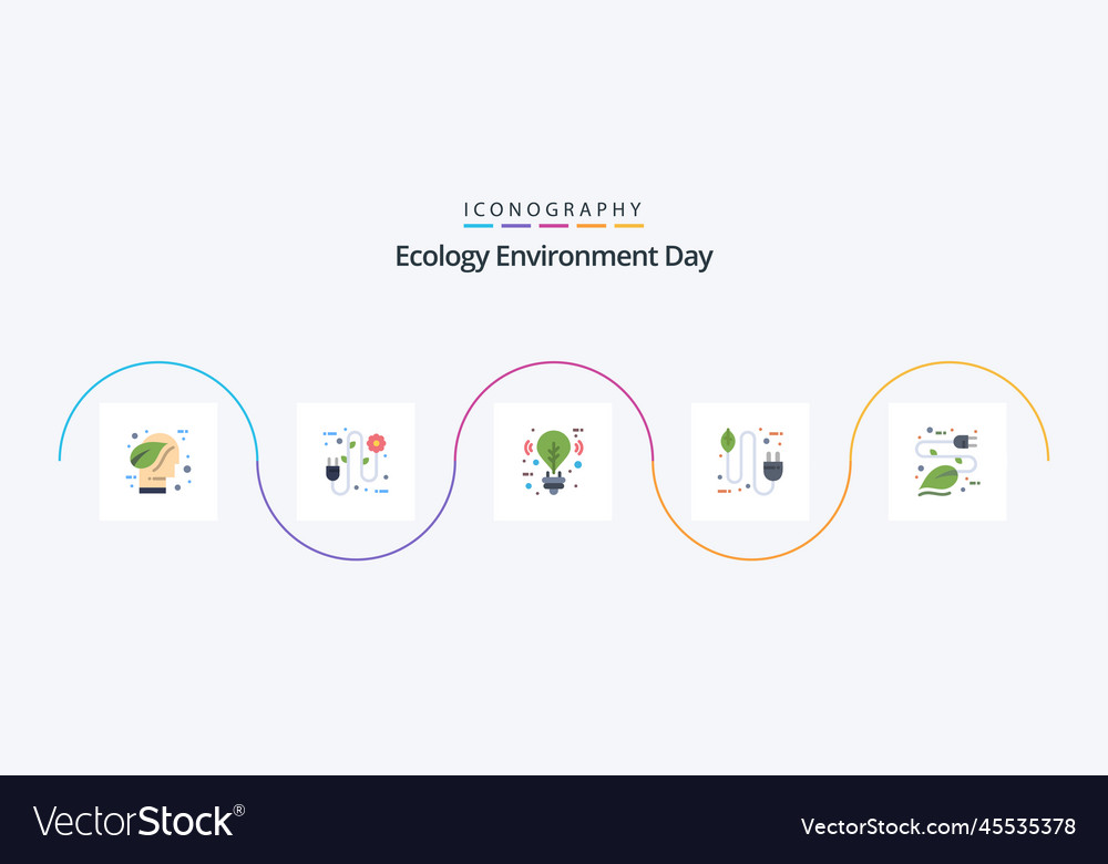 Ökologie flach 5 Ikonenpaket inklusive Plug eco
