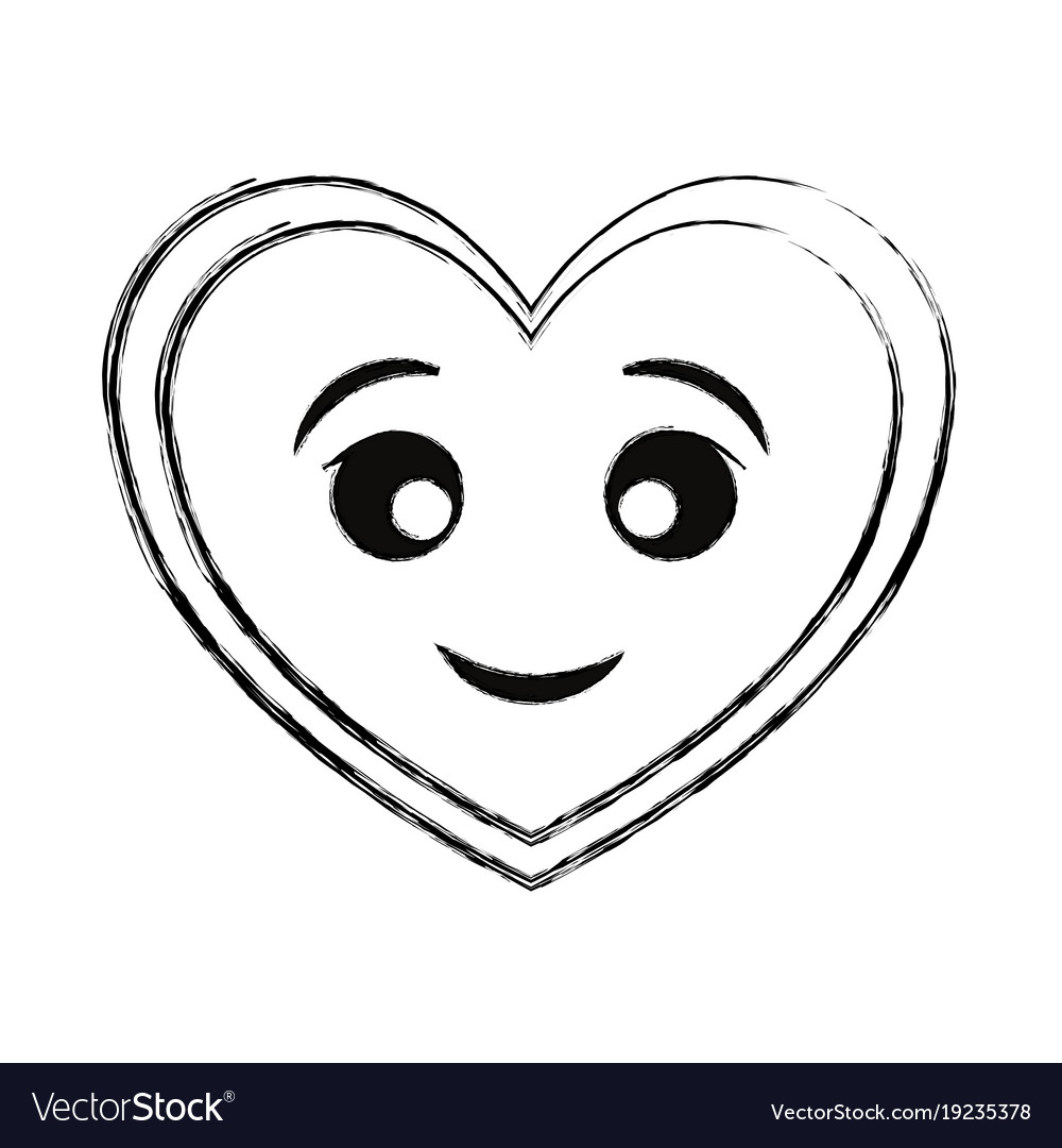 Kawaii heart icon Royalty Free Vector Image - VectorStock