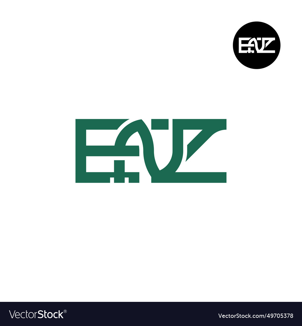 Letter enz monogram logo design Royalty Free Vector Image