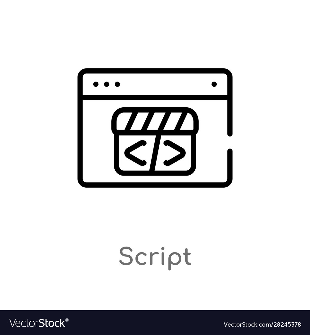 Outline script icon isolated black simple line