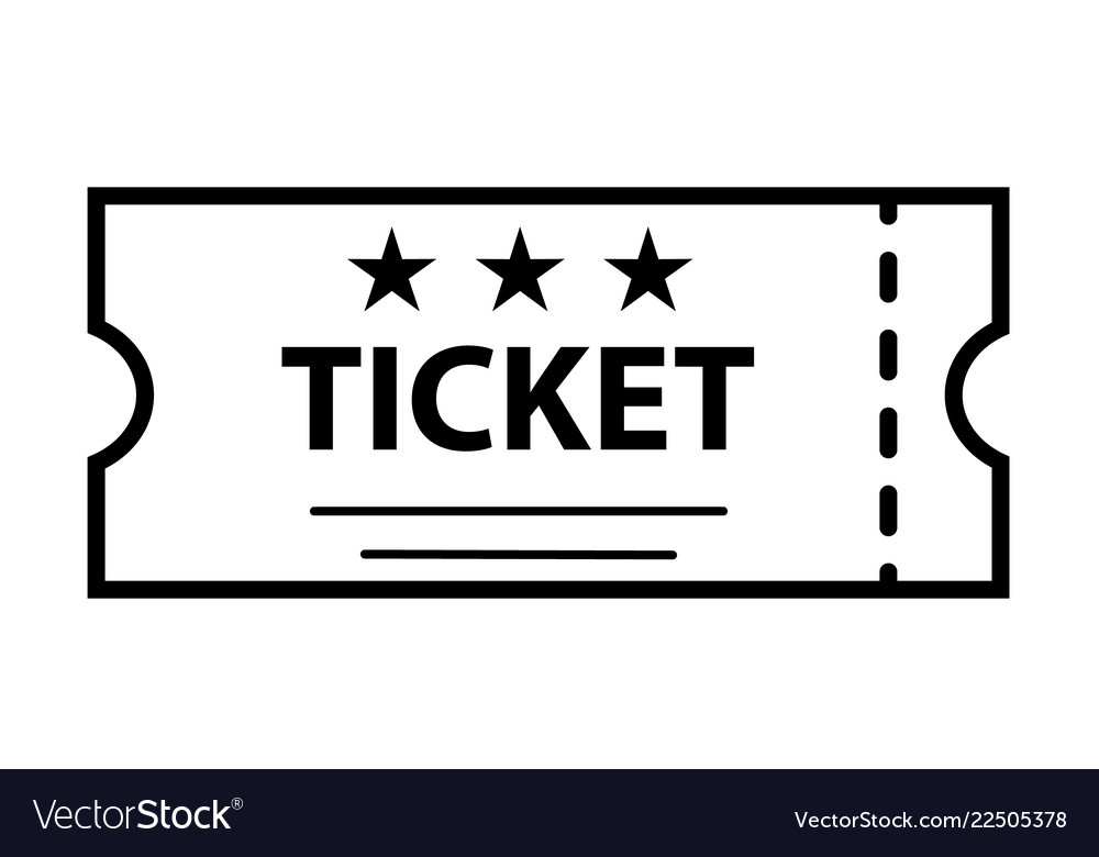 Outline ticket icon on white background Royalty Free Vector