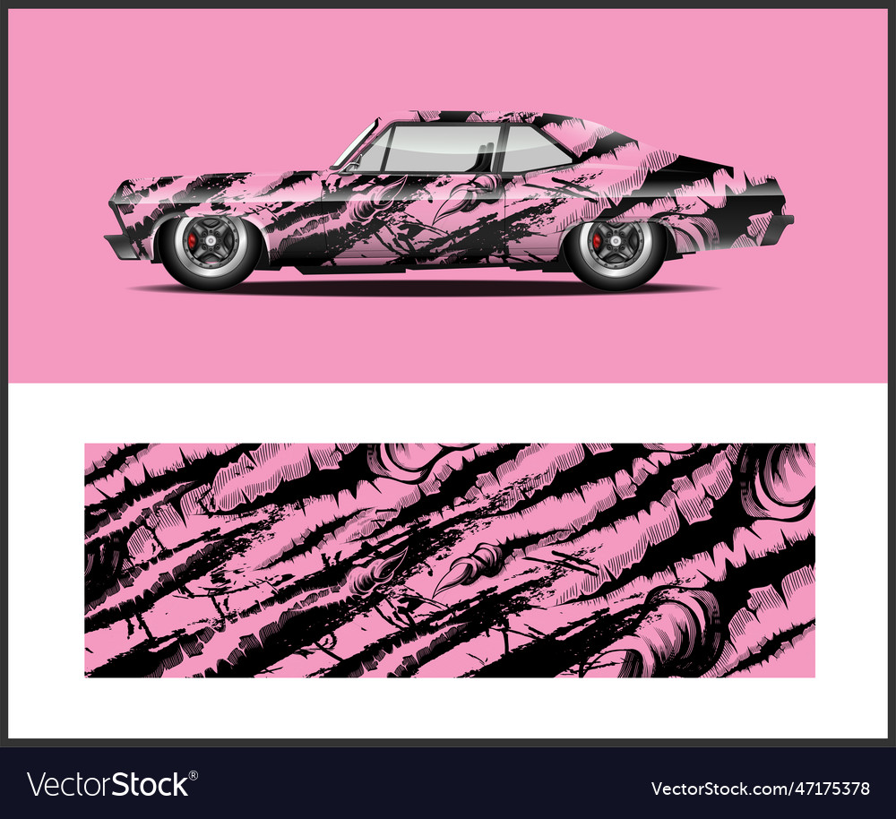 Racing car decal wrap designs Royalty Free Vector Image