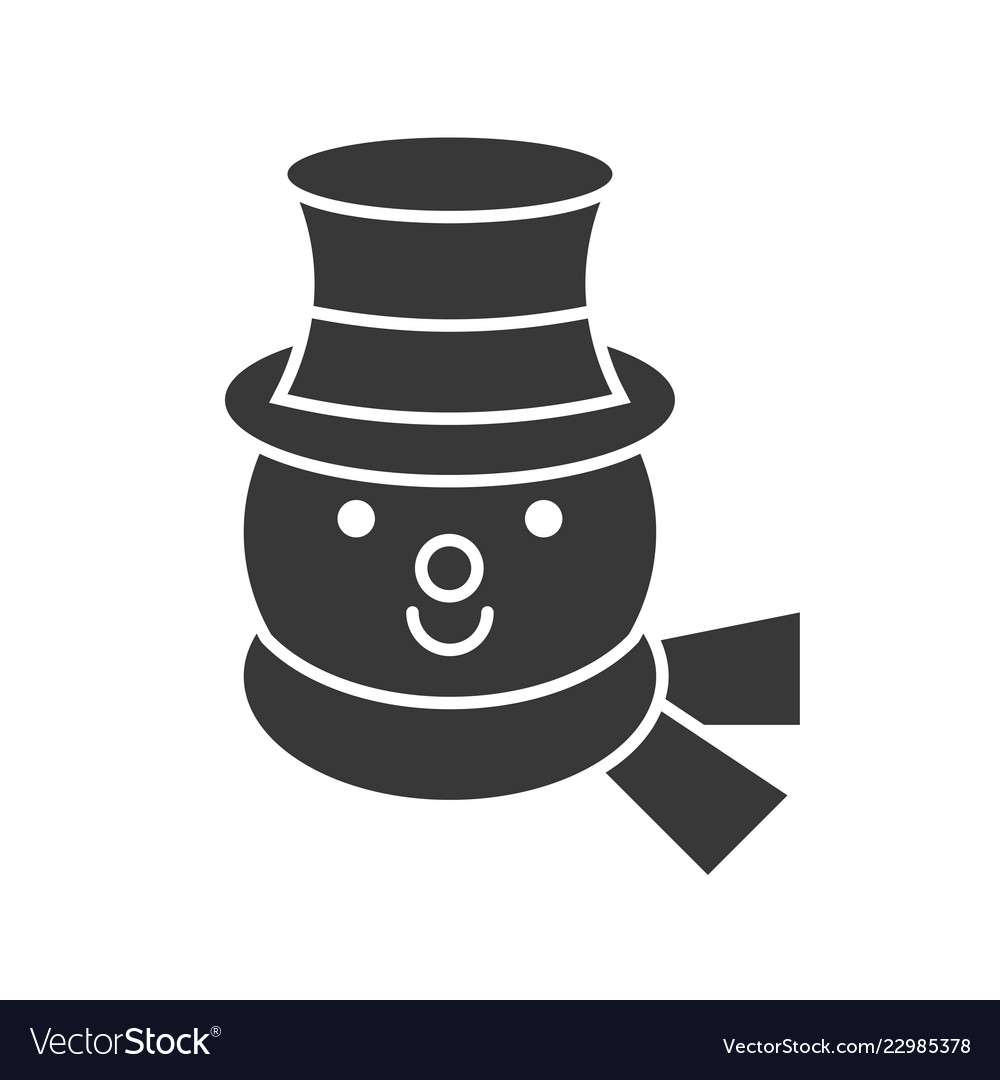 Snowman icon in silhouette design for use