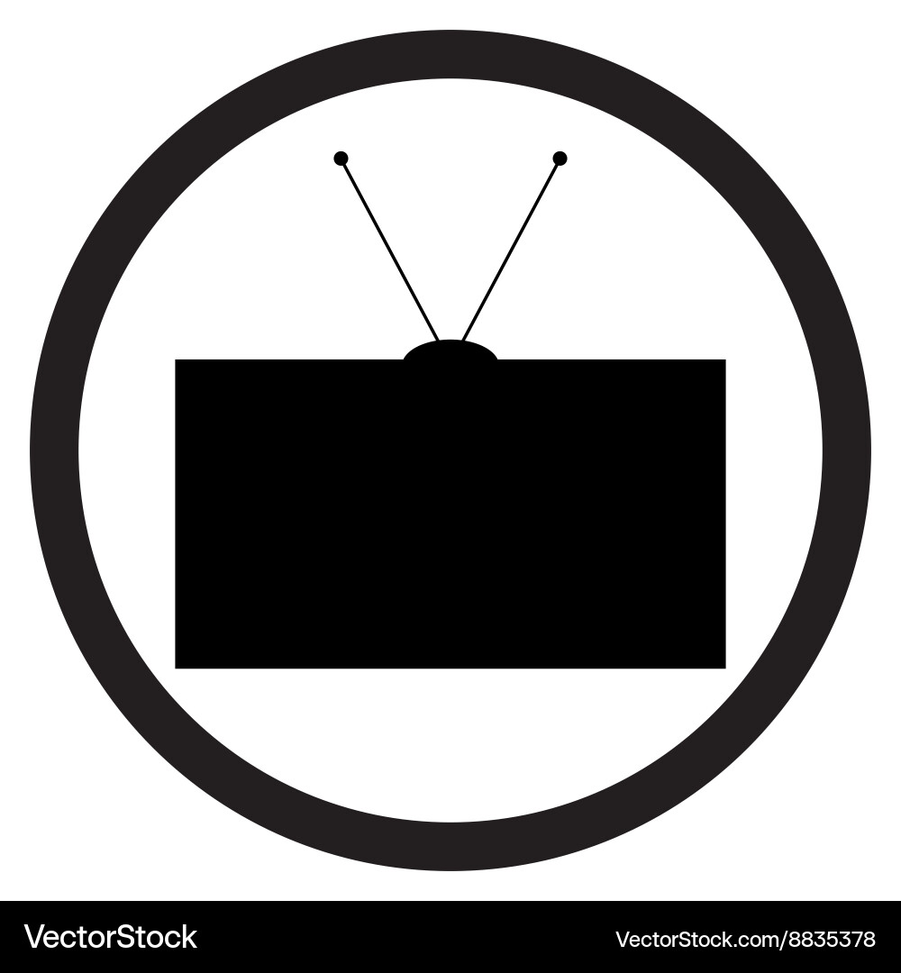 Tv Icon Black White Royalty Free Vector Image Vectorstock