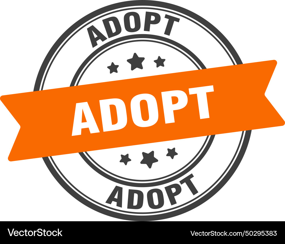 Adopt stamp label on transparent background Vector Image