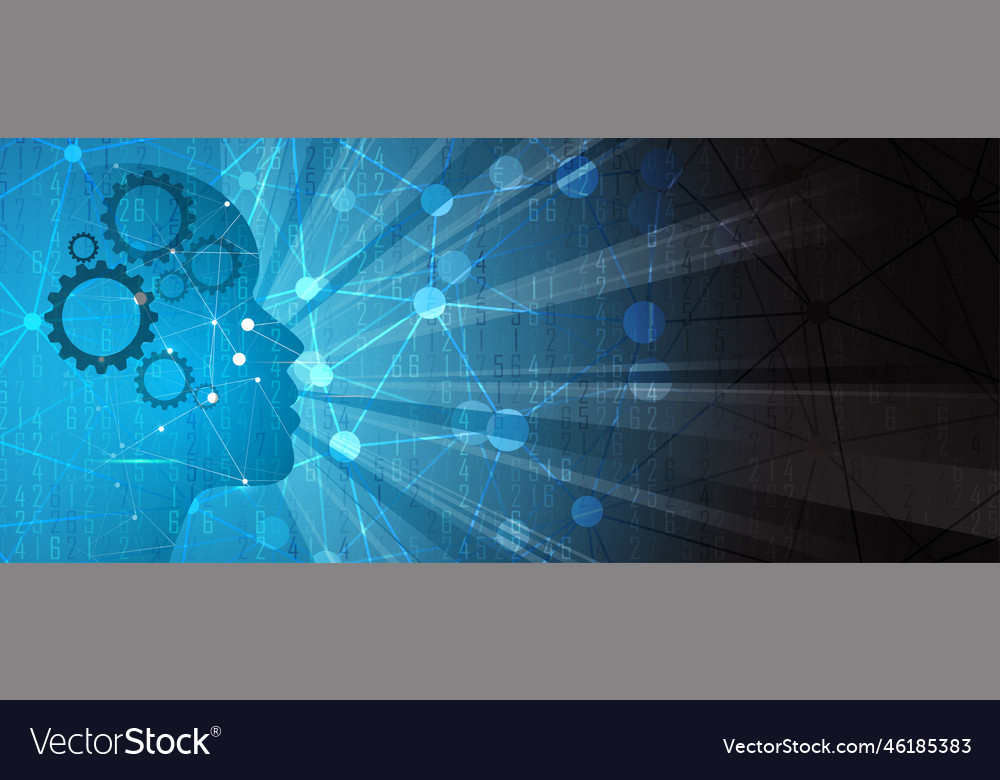 Artificial intelligence technology web background vector image Artificial intelligence technology web background