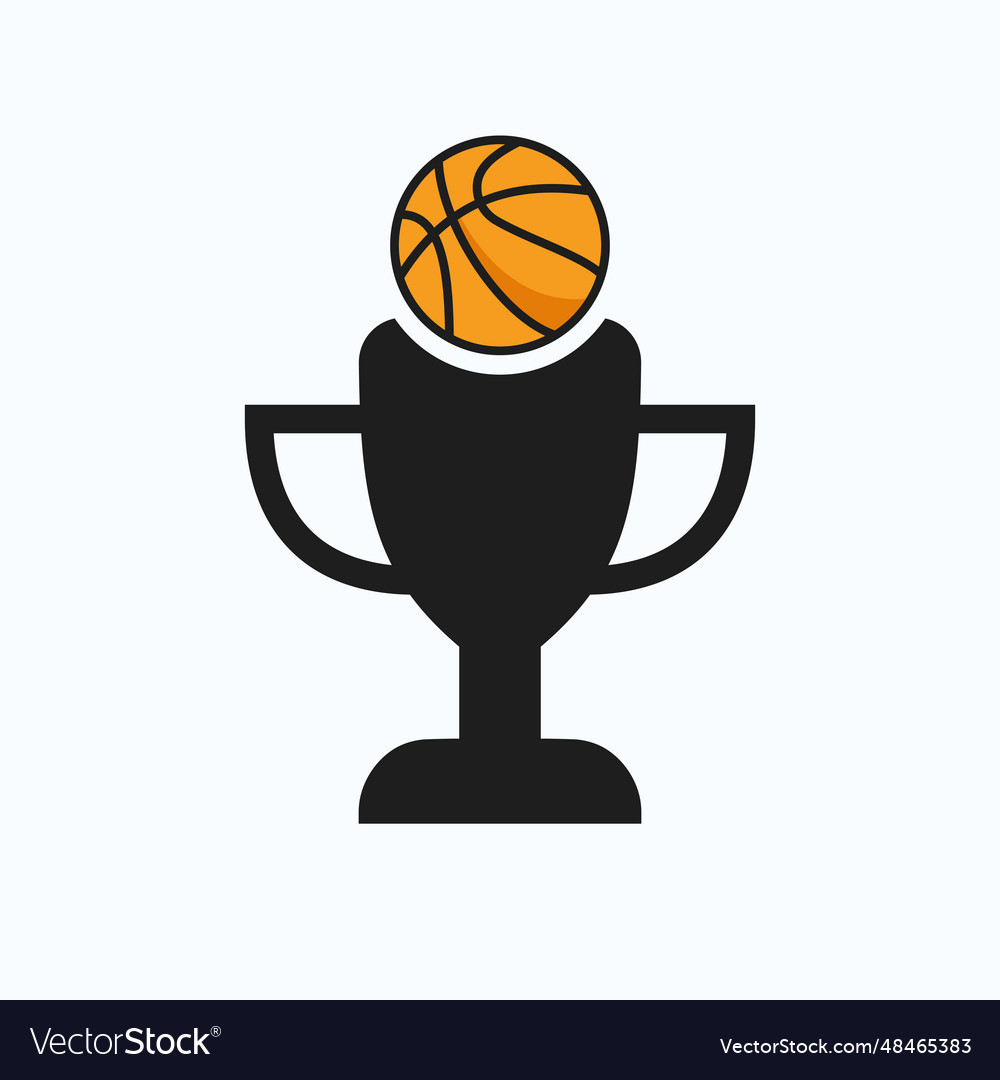 Championship trophy logo design - basketball Vector Image