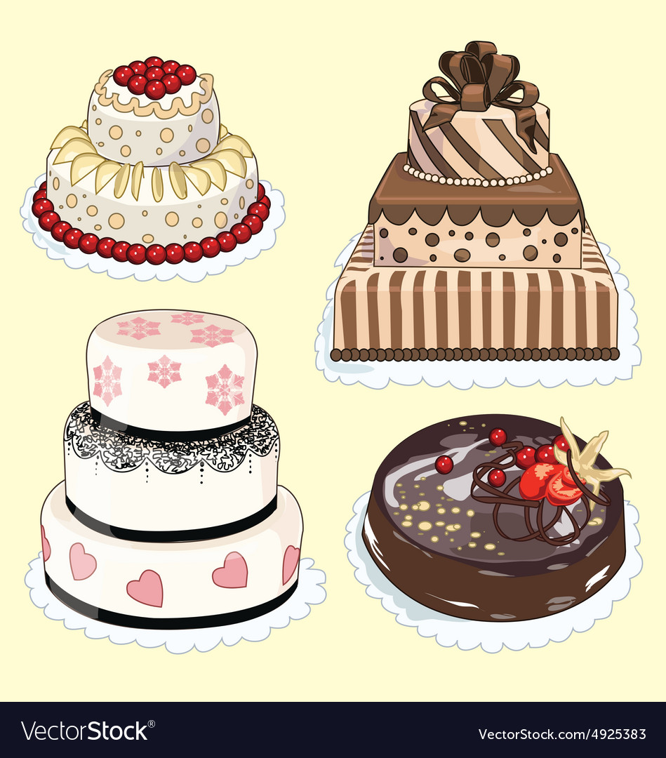 Cakes Royalty Free Vector Image Vectorstock