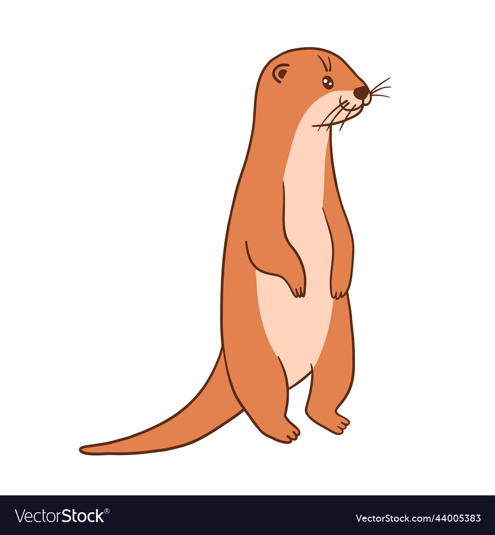 Cute otter flat cartoon