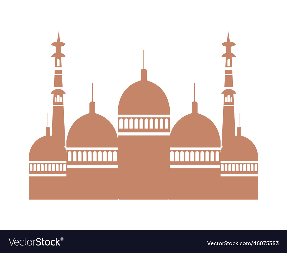Flat arabic palace design Royalty Free Vector Image