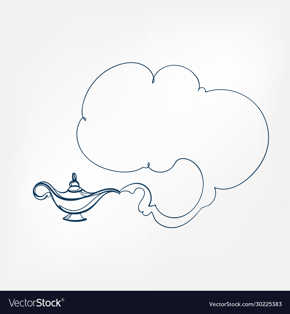 Gin lamp one line design element isolated