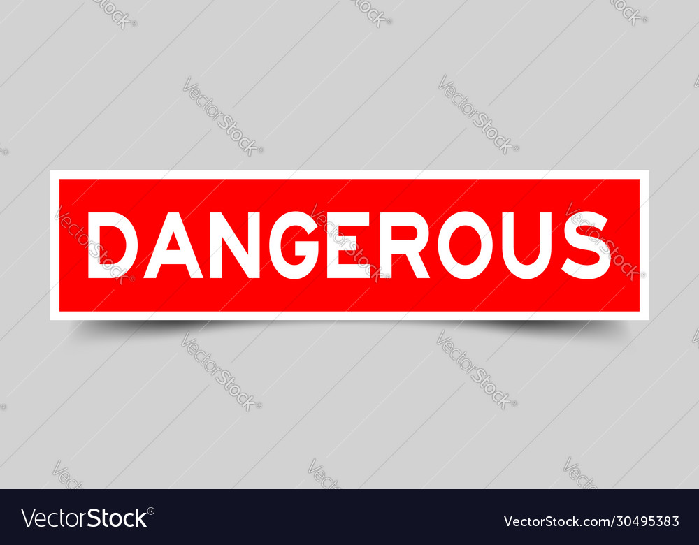 Label sticker in red color square shape as word vector image Label sticker in red color square shape as word