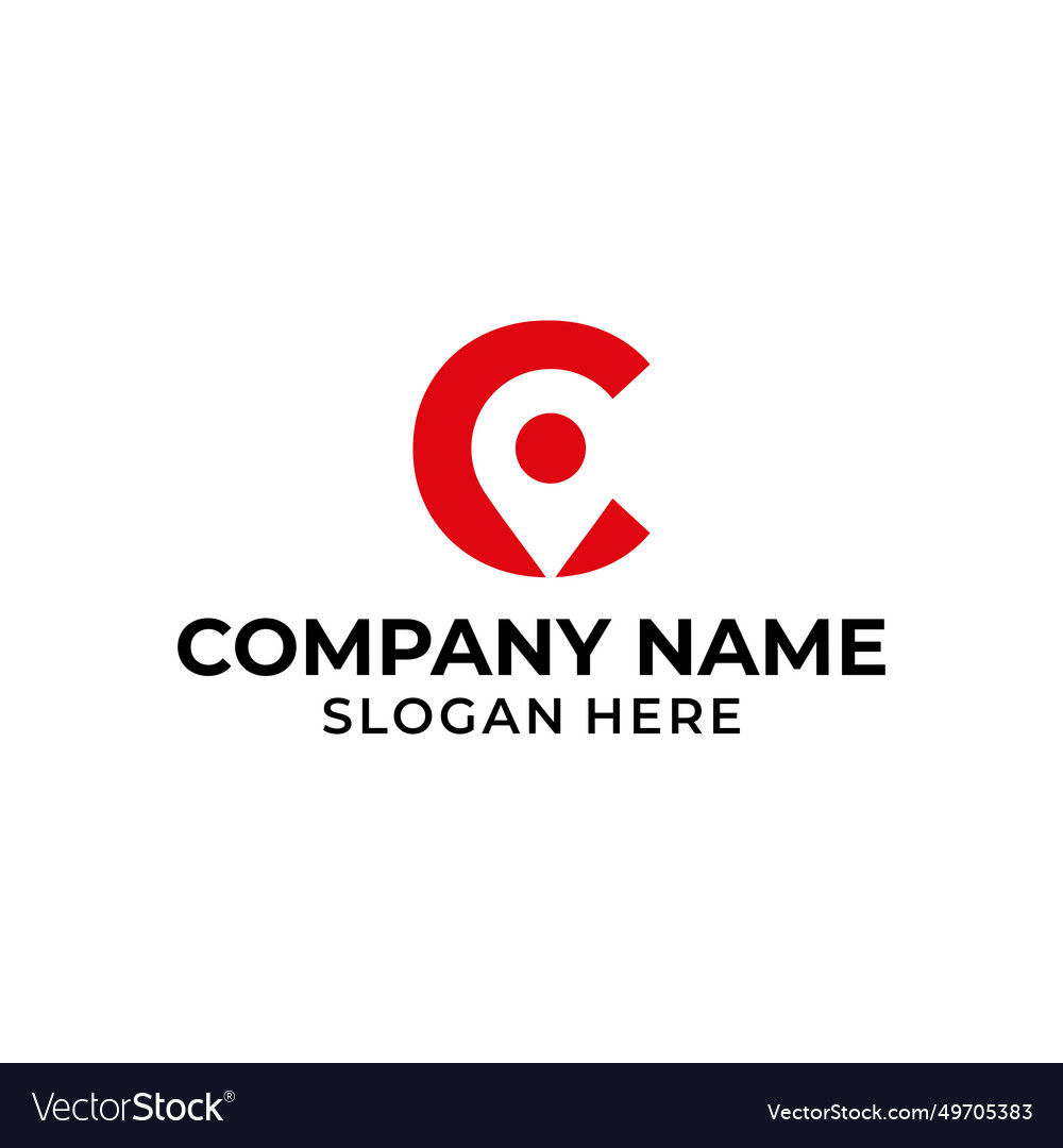 Letter c logo with location icon pointer