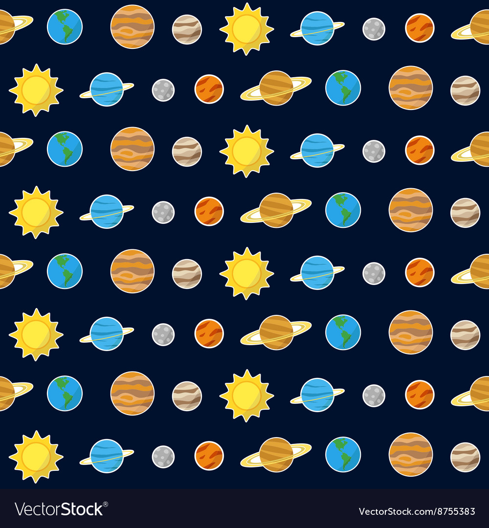 Seamless pattern with planets