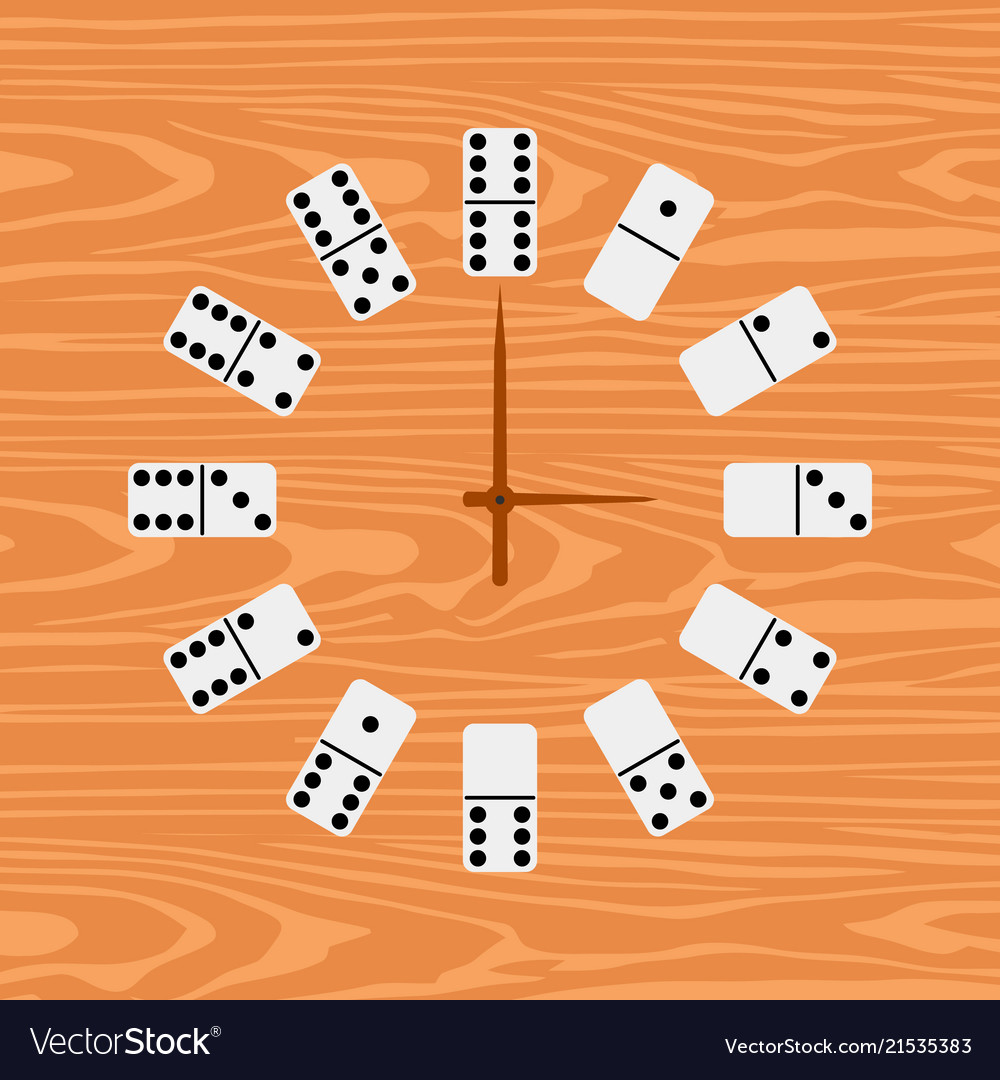 Einfache Uhr domino flach