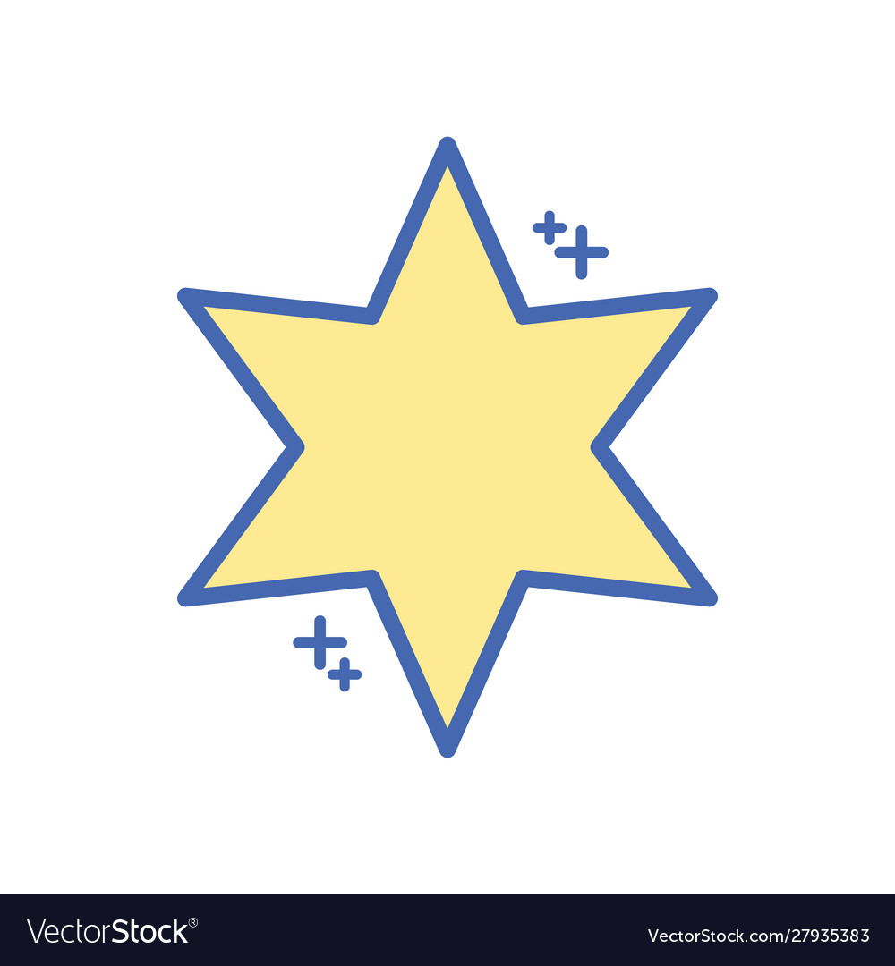 Star six pointed fill style icon