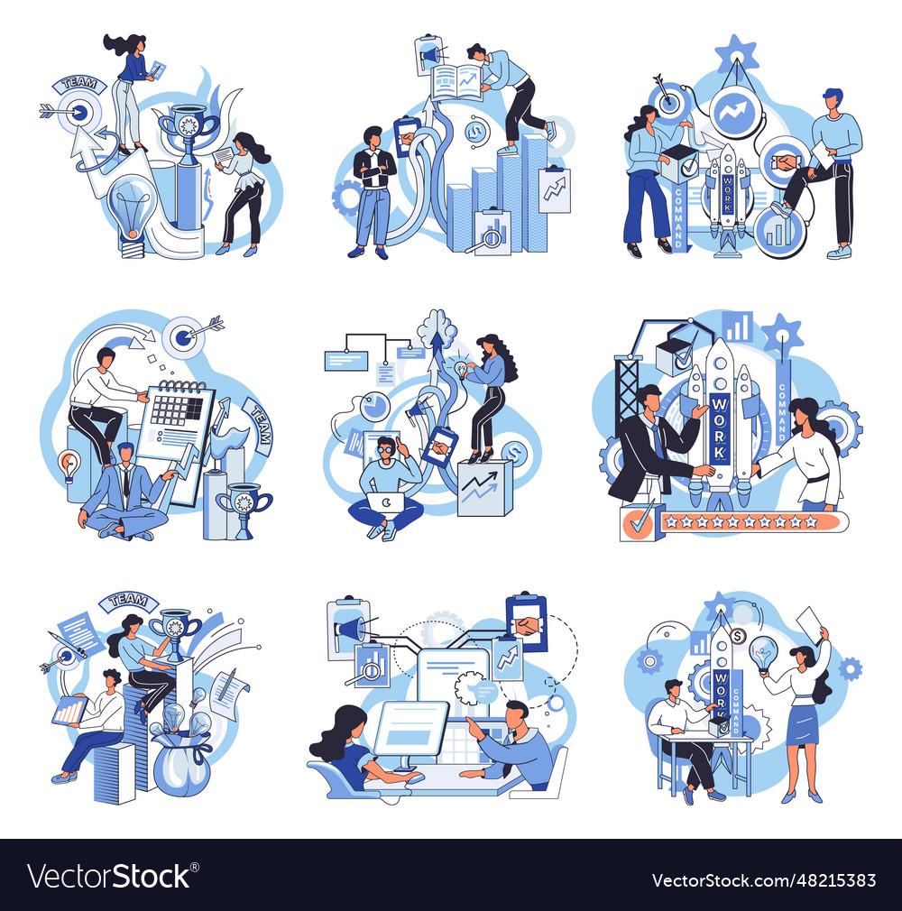 Team solving complex problems teamwork