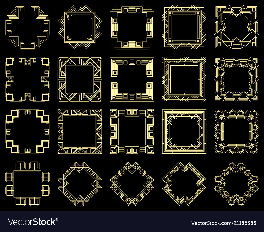 Art deco frames set Royalty Free Vector Image - VectorStock