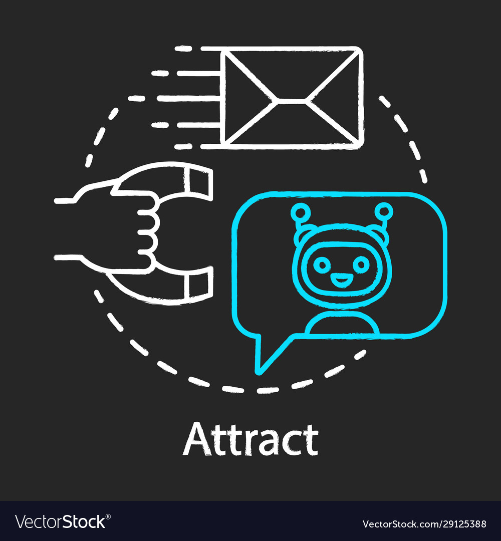 Attract chalk concept icon inbound marketing