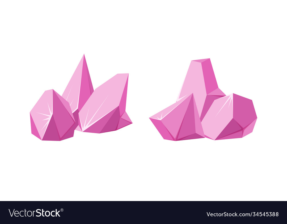 Crystals broken into pieces set smashed ruby vector image Crystals broken into pieces set smashed ruby