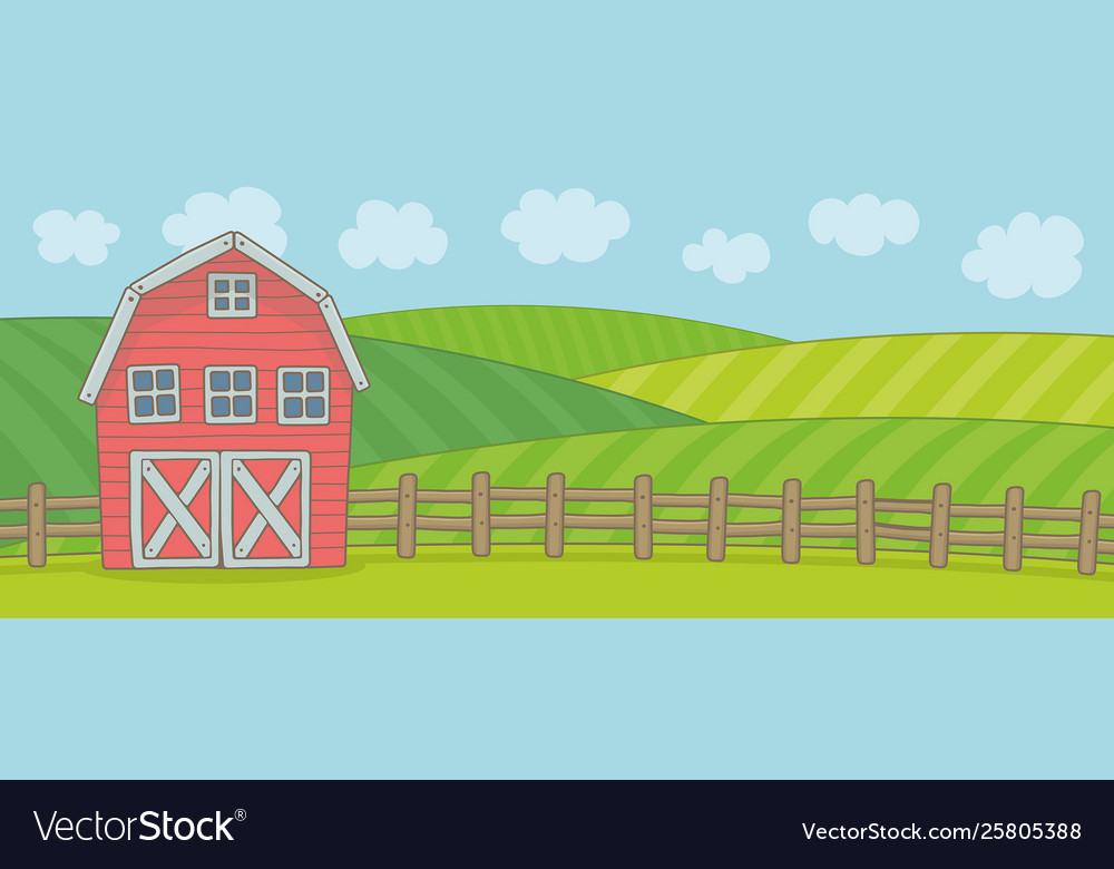 Farm Landscape Royalty Free Vector Image - Vectorstock