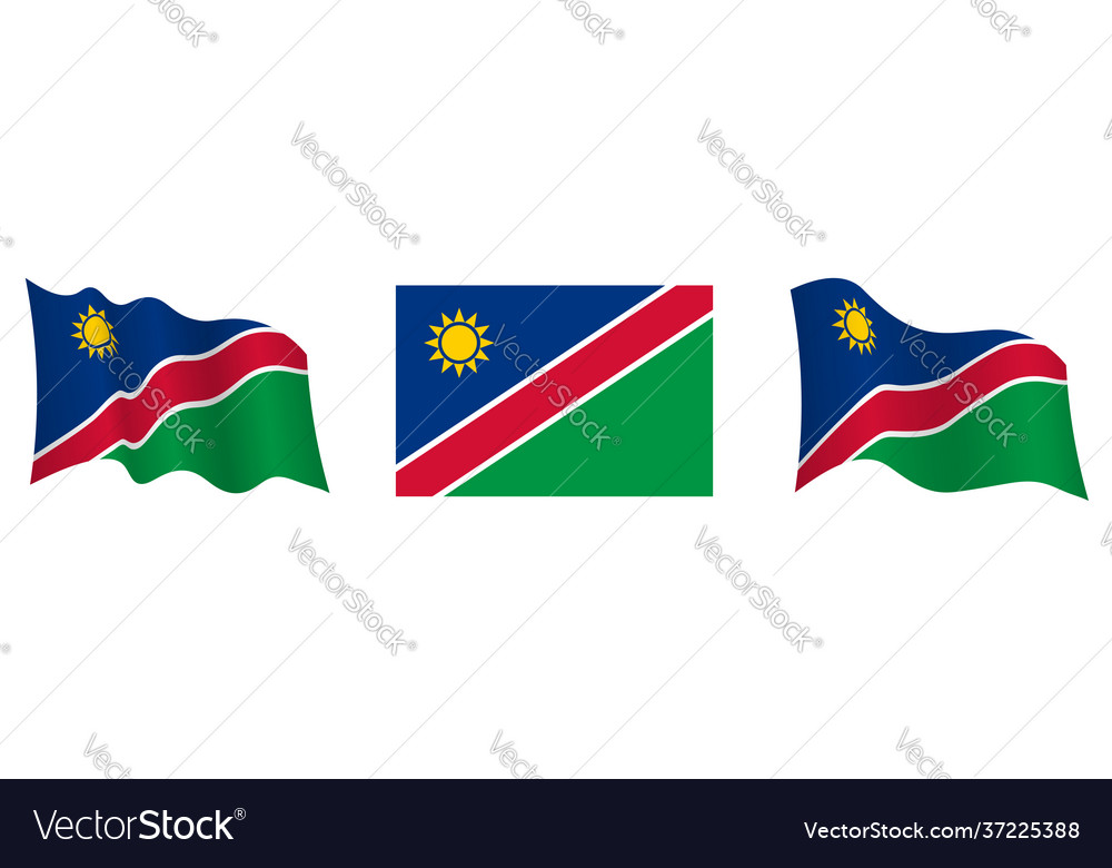 Flag namibia in static position and motion
