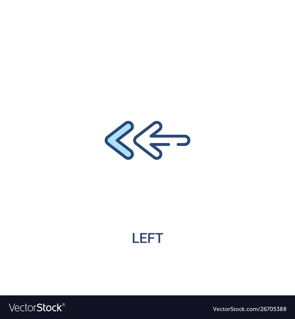 Left concept 2 colored icon simple line element vector image Left concept 2 colored icon simple line element