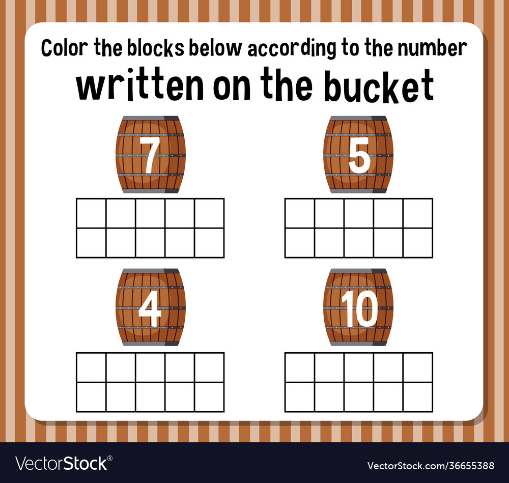 Math count number worksheet vector image Math count number worksheet