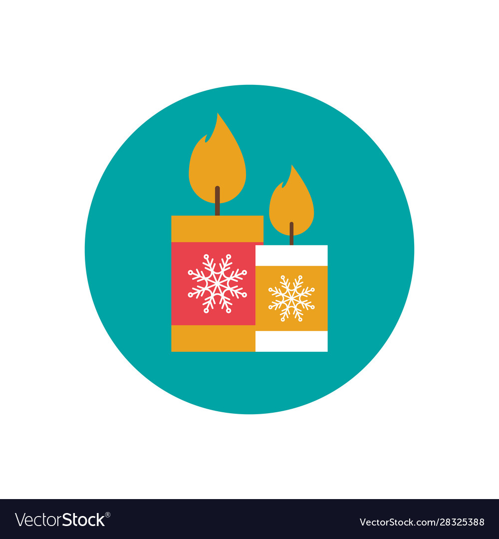 Merry christmas candles isolated icon