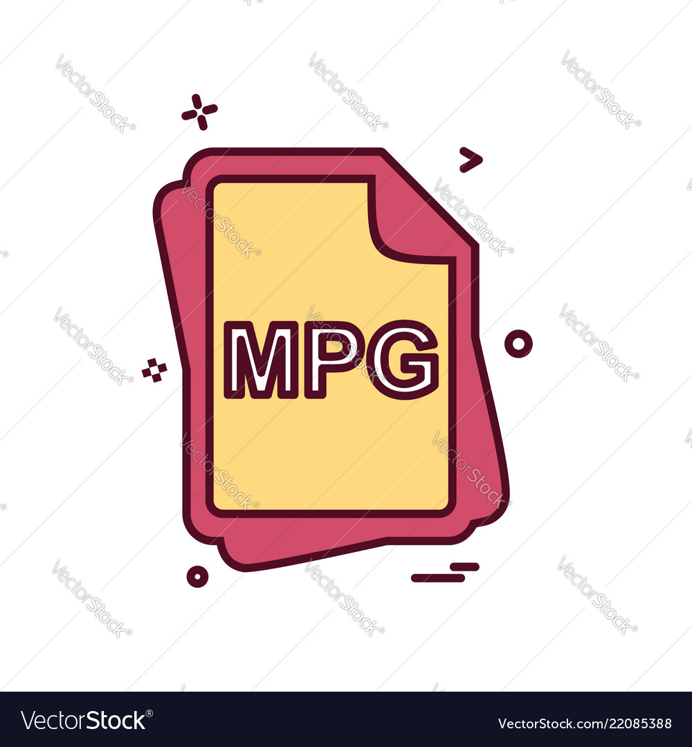 Mpg file type icon design vector image Mpg file type icon design