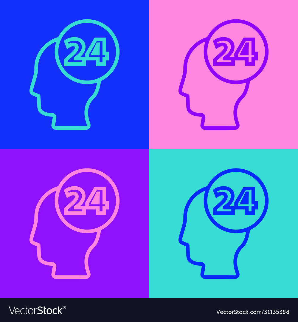 Pop art line support operator in touch icon vector image Pop art line support operator in touch icon