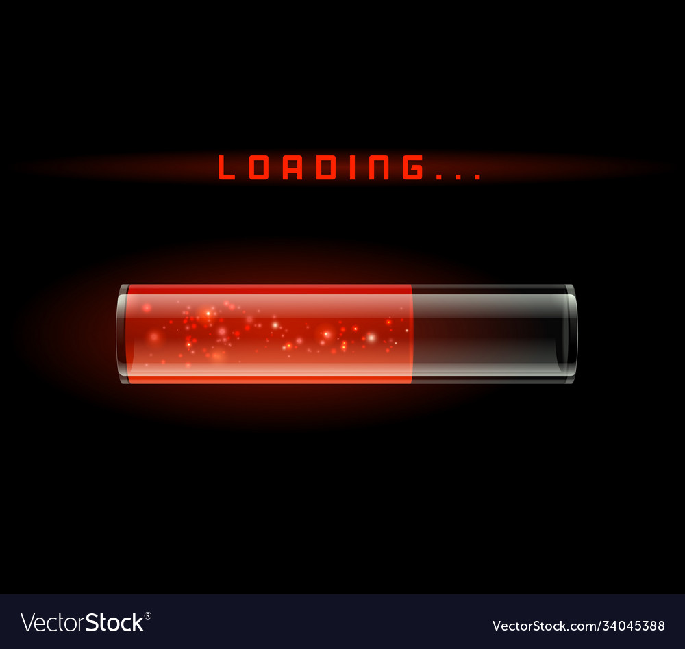 Red loading bar with shine vector image Red loading bar with shine