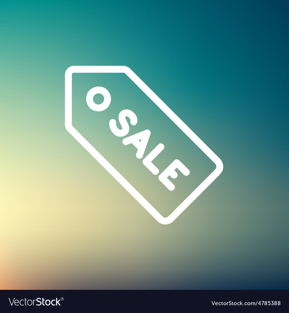 Sale tag thin line icon