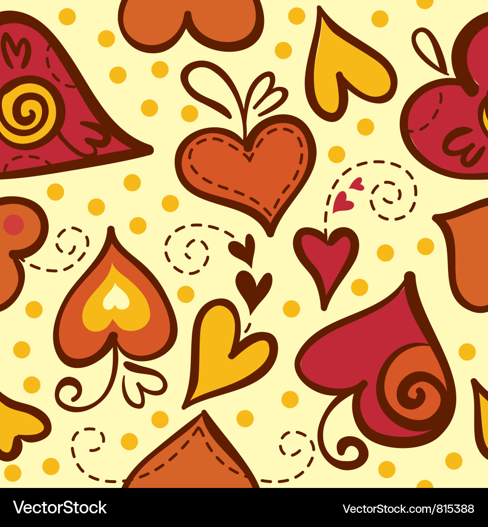 Seamless pattern with abstract hearts Royalty Free Vector