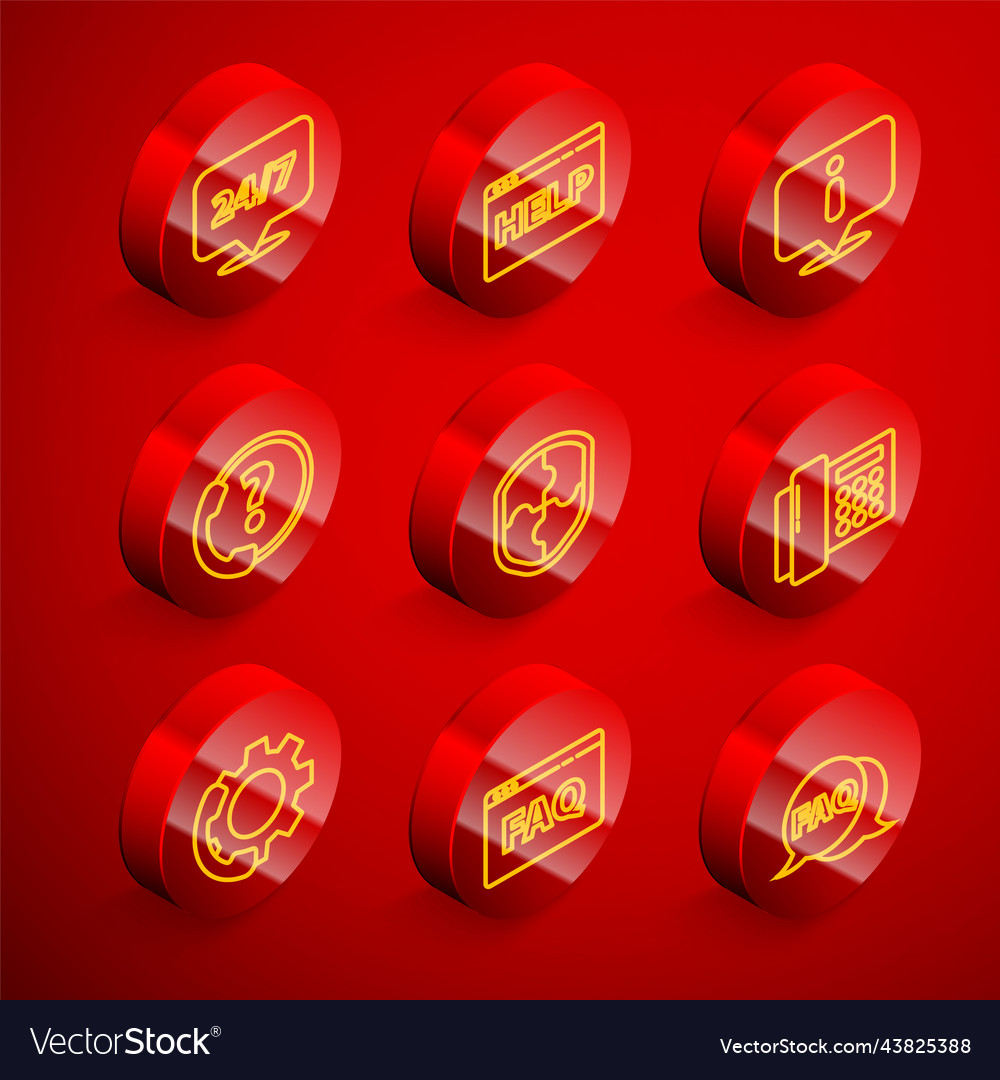 Set line clock 24 hours browser help information vector image Set line clock 24 hours browser help information