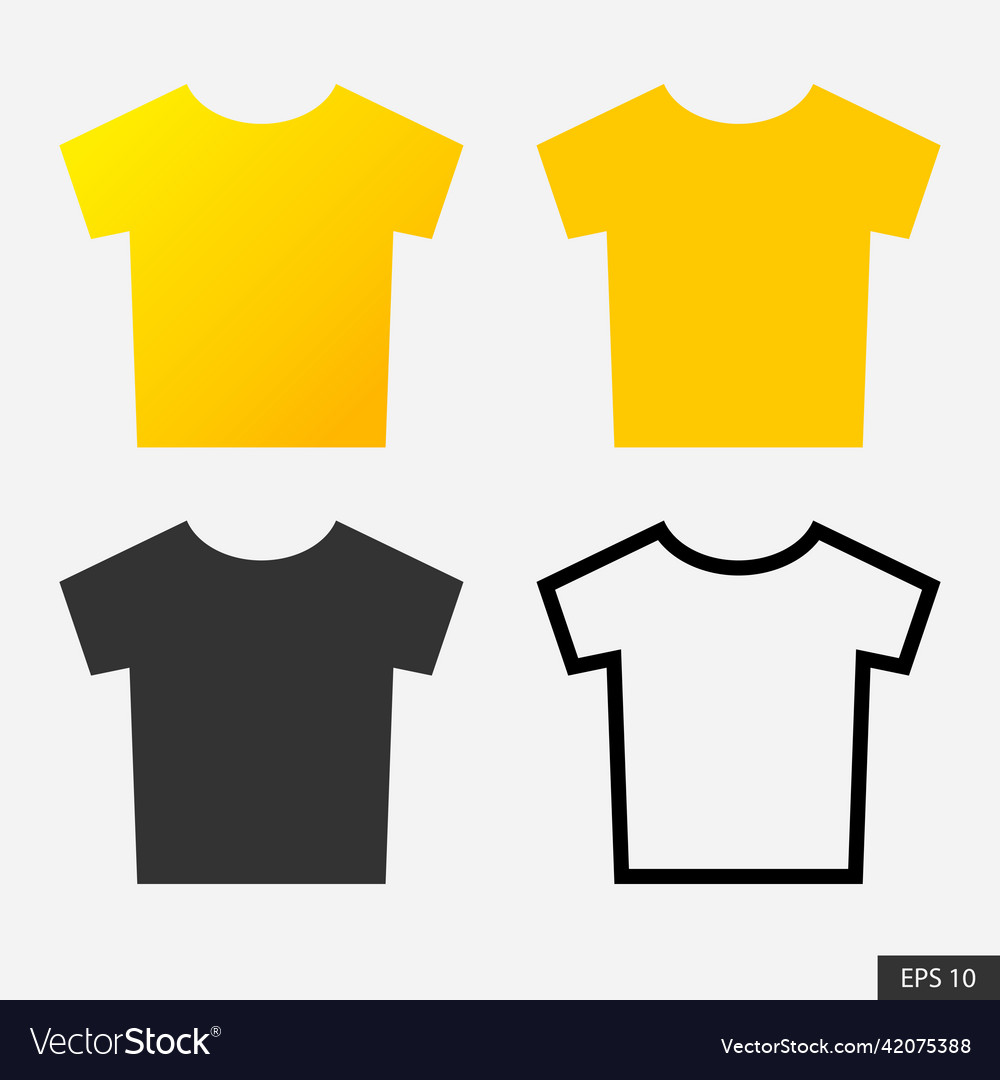 T-shirt icon set in flat style design