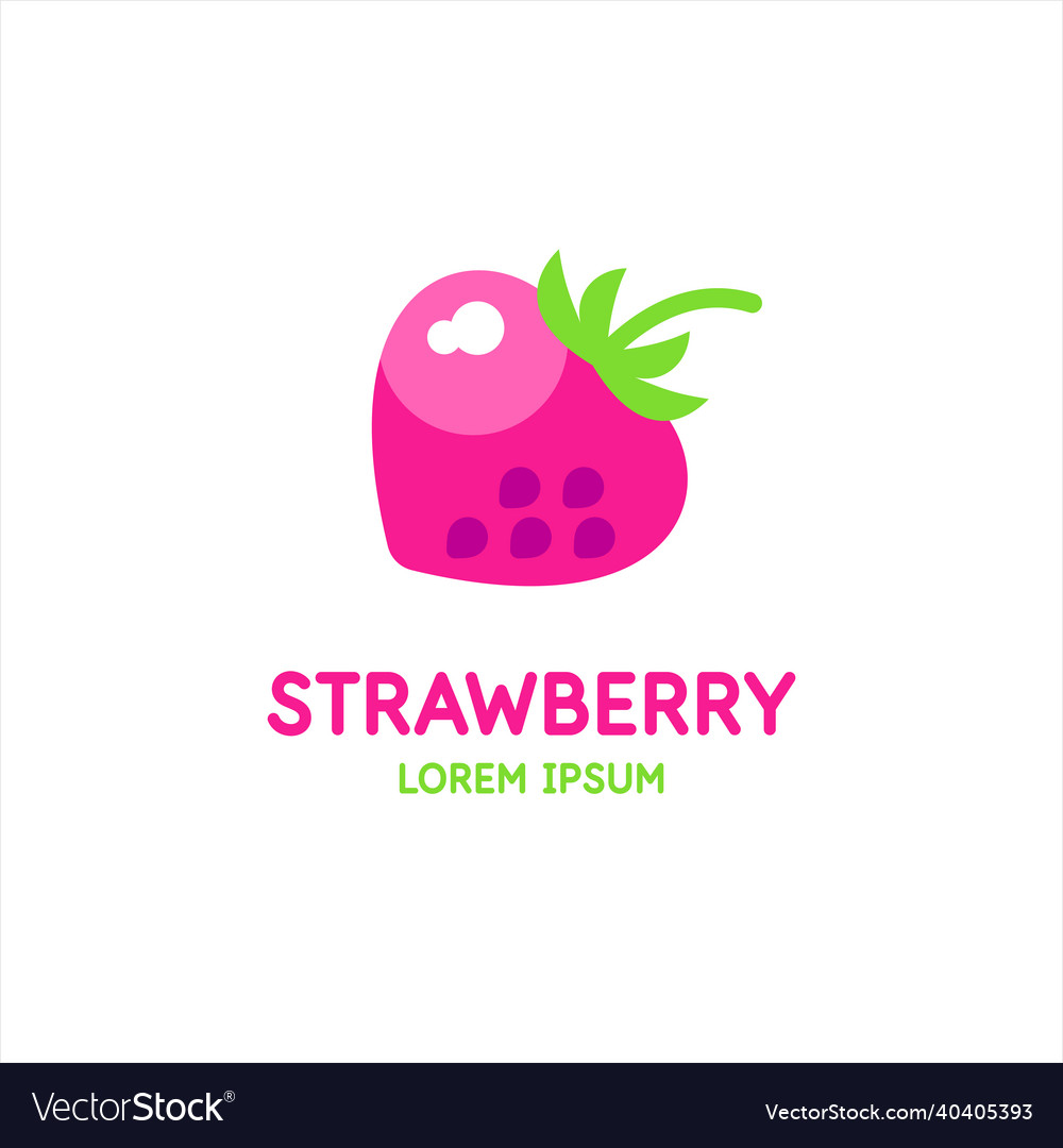A strawberry in flat style Royalty Free Vector Image