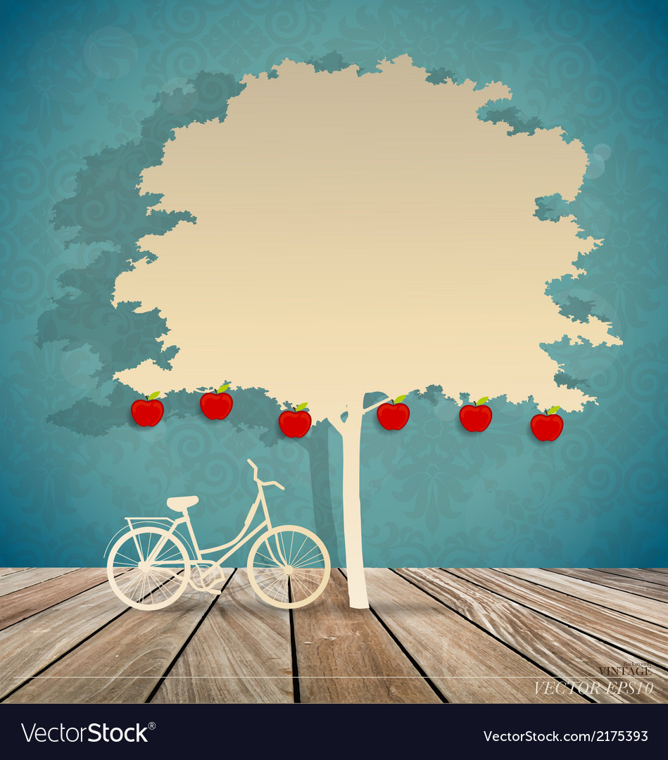 Abstract background with bicycle under tree
