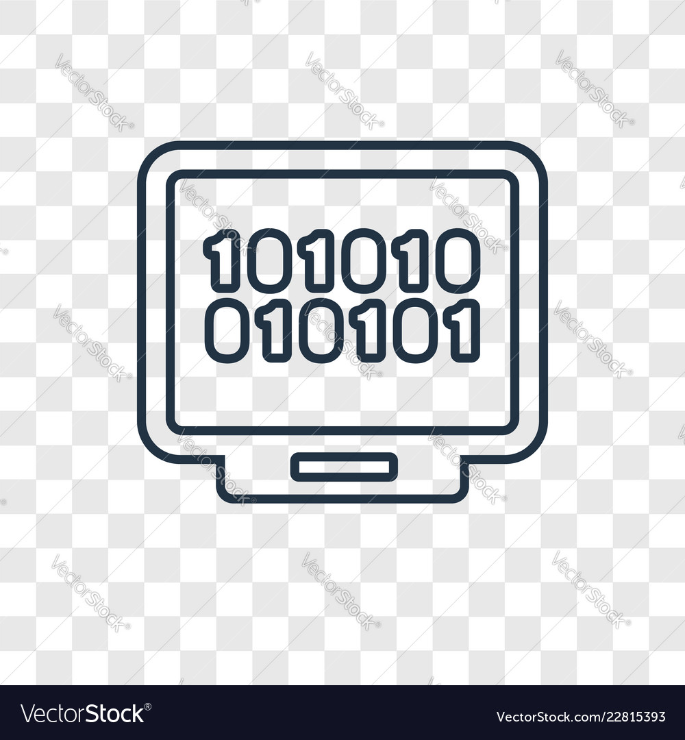 Binary file concept linear icon isolated vector image Binary file concept linear icon isolated