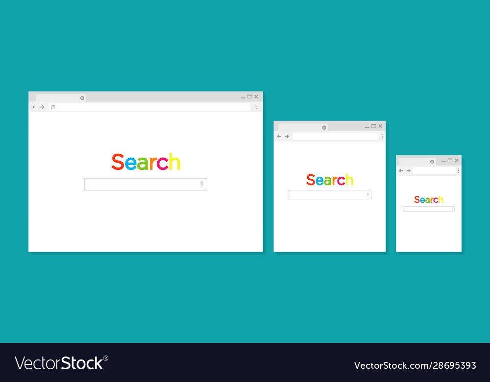 Browser window search in flat style vector image Browser window search in flat style
